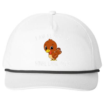 Funny Fluent In Fowl Language Turkey Lover Thanksgiving Snapback Five-Panel Rope Hat