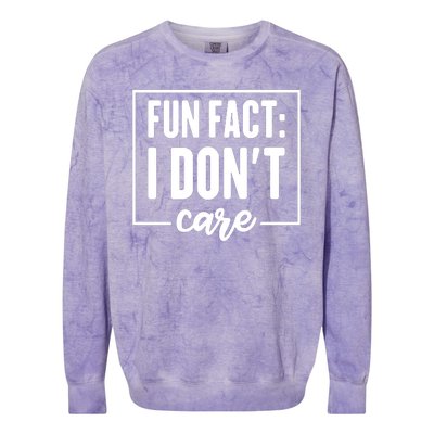 Fun Fact I Don't Care Colorblast Crewneck Sweatshirt