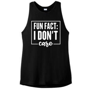 Fun Fact I Don't Care Ladies PosiCharge Tri-Blend Wicking Tank