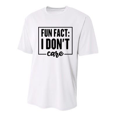 Fun Fact I Don't Care Youth Performance Sprint T-Shirt