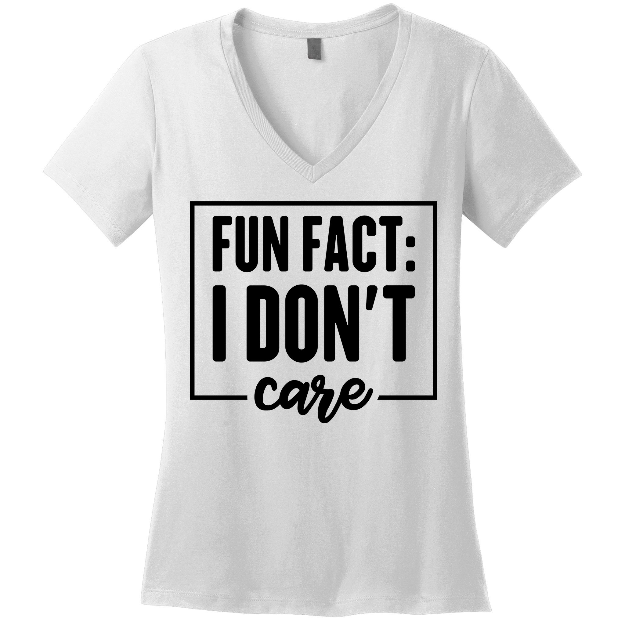 Fun Fact I Don't Care Women's V-Neck T-Shirt