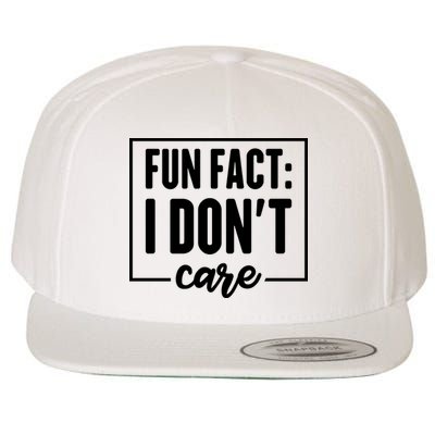 Fun Fact I Don't Care Wool Snapback Cap