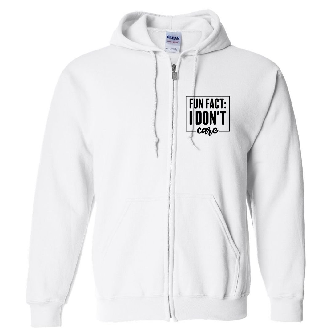 Fun Fact I Don't Care Full Zip Hoodie