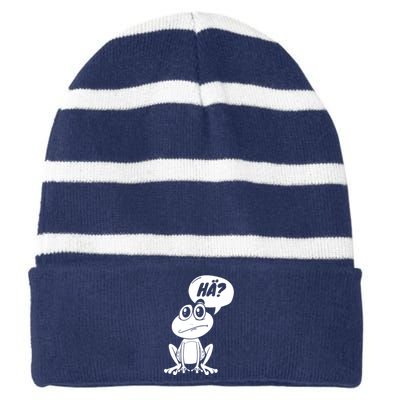 Frog Fun Irony Striped Beanie with Solid Band