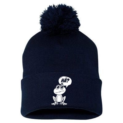 Frog Fun Irony Pom Pom 12in Knit Beanie