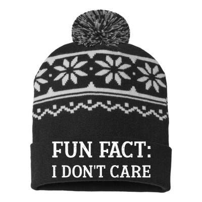 FUN FACT I DONT CARE Funny Funny Spring Humor Men Women USA-Made Snowflake Beanie