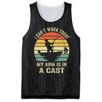 Funny Fisherman I Can't Work Today My Arm Is in a Cast Mesh Reversible Basketball Jersey Tank