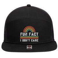 Fun Fact I DonT Care 7 Panel Mesh Trucker Snapback Hat