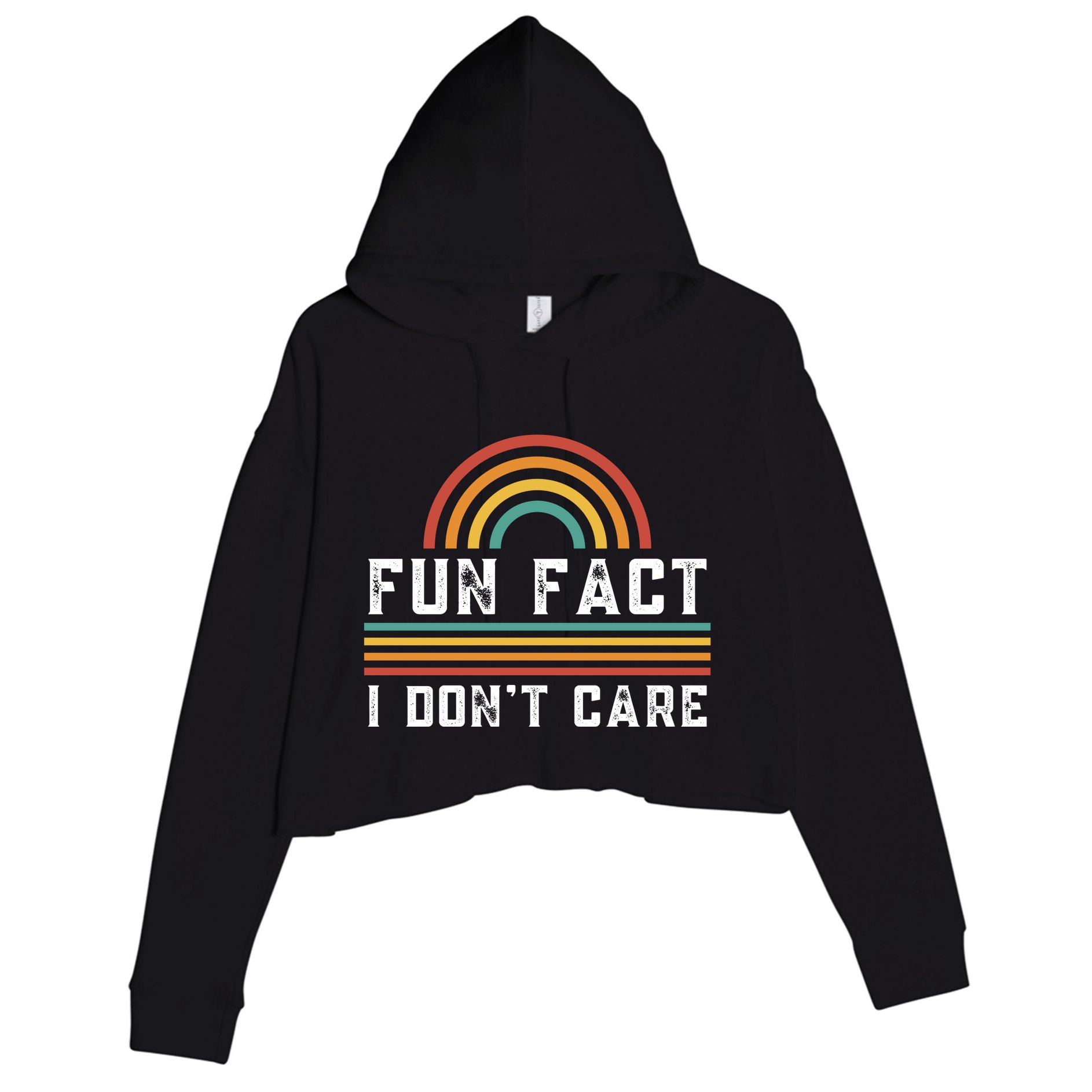 Fun Fact I DonT Care Crop Fleece Hoodie