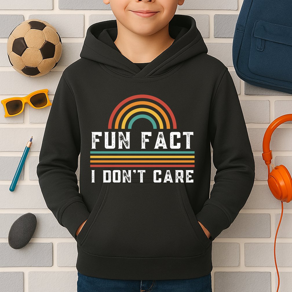 Fun Fact I DonT Care Kids Hoodie