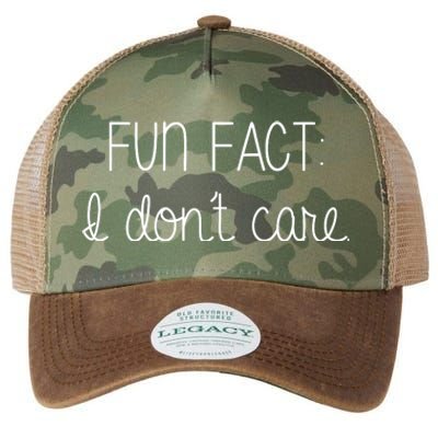 Fun Fact I Don't Care Funny Legacy Tie Dye Trucker Hat