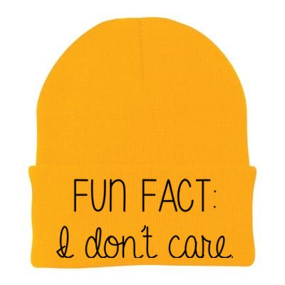 Fun Fact I Don't Care Funny Knit Cap Winter Beanie