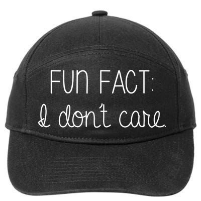 Fun Fact I Don't Care Funny 7-Panel Snapback Hat