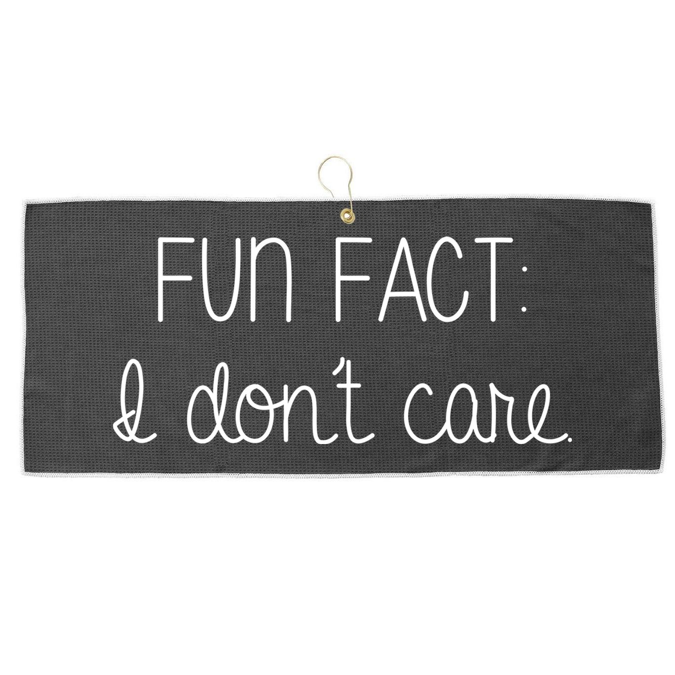Fun Fact I Don't Care Funny Large Microfiber Waffle Golf Towel