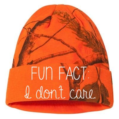 Fun Fact I Don't Care Funny Kati Licensed 12" Camo Beanie