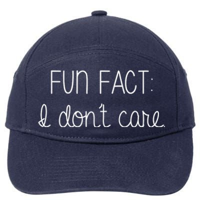 Fun Fact I Don't Care Funny 7-Panel Snapback Hat