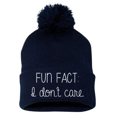 Fun Fact I Don't Care Funny Pom Pom 12in Knit Beanie