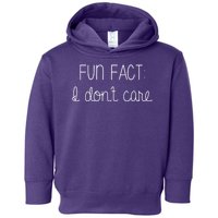 Fun Fact I Don't Care Funny Toddler Hoodie