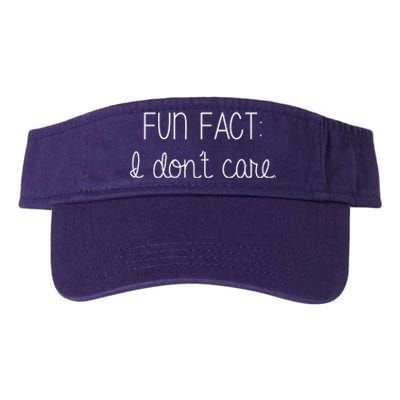 Fun Fact I Don't Care Funny Valucap Bio-Washed Visor