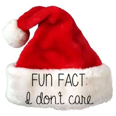 Fun Fact I Don't Care Funny Premium Christmas Santa Hat