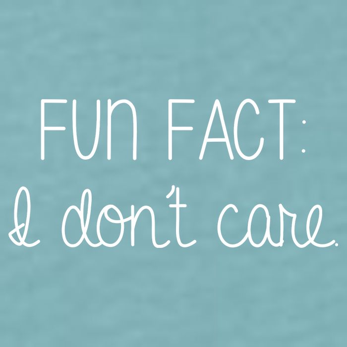 Fun Fact I Don't Care Funny Sueded Cloud Jersey T-Shirt