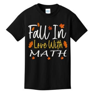 Funny Fall In Love With Math Thanksgiving Math Teacher Fall Kids T-Shirt