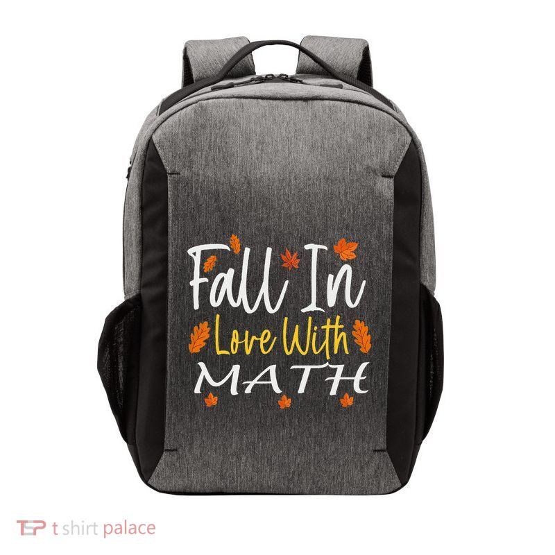 Funny Fall In Love With Math Thanksgiving Math Teacher Fall Vector Backpack