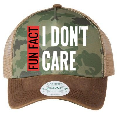 Fun Fact I Don't Care Sarcastic Saying Humorous Great Gift Legacy Tie Dye Trucker Hat