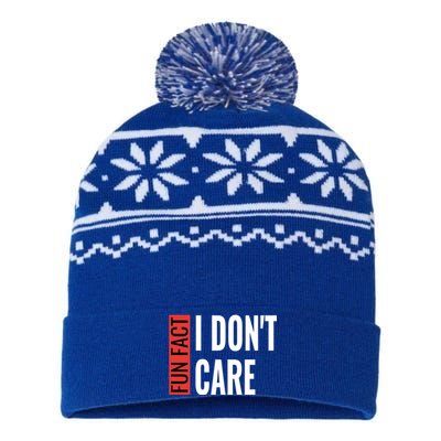 Fun Fact I Don't Care Sarcastic Saying Humorous Great Gift USA-Made Snowflake Beanie