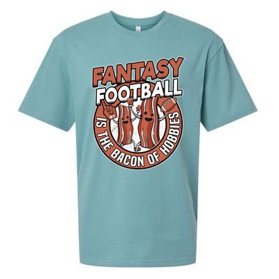 Fantasy Football Is The Bacon Of Hobbies Funny Draft Party Sueded Cloud Jersey T-Shirt