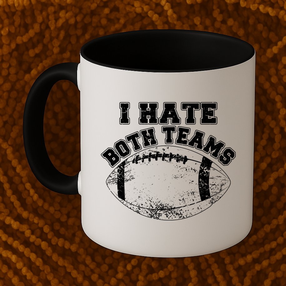 Funny Football I Hate Both Teams Mug