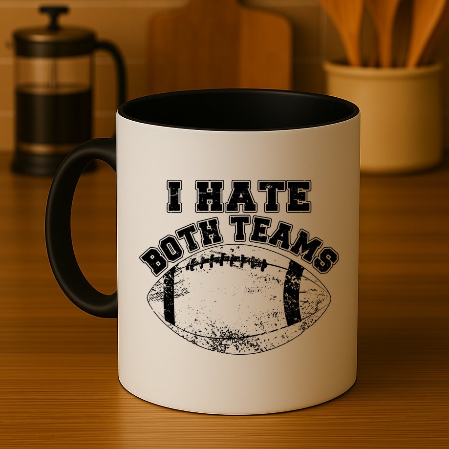 Funny Football I Hate Both Teams Mug