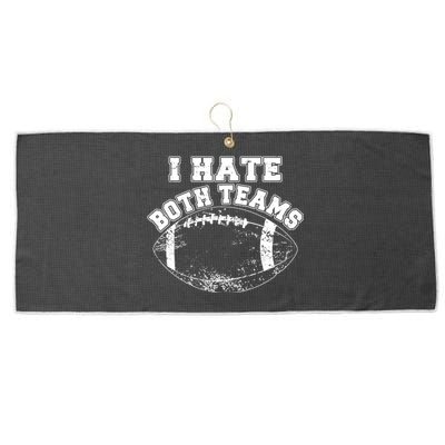 Funny Football I Hate Both Teams Large Microfiber Waffle Golf Towel