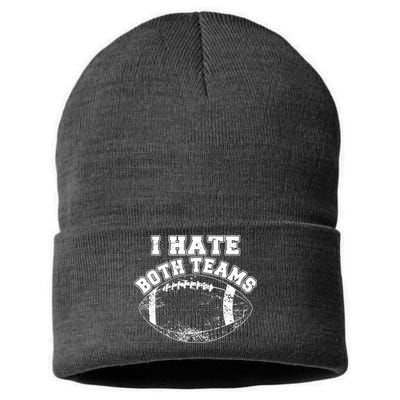 Funny Football I Hate Both Teams Sustainable Knit Beanie