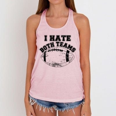 Funny Football I Hate Both Teams Women's Knotted Racerback Tank