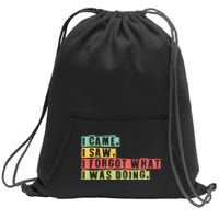 Funny Forgetfulness I Came I Saw I Forgot Memory Loss Sweatshirt Cinch Pack Bag