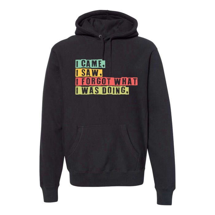 Funny Forgetfulness I Came I Saw I Forgot Memory Loss Premium Hoodie