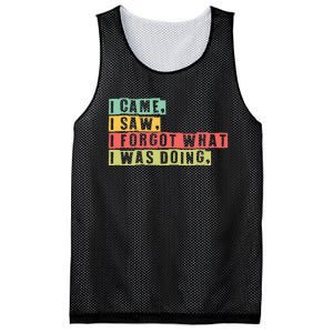 Funny Forgetfulness I Came I Saw I Forgot Memory Loss Mesh Reversible Basketball Jersey Tank