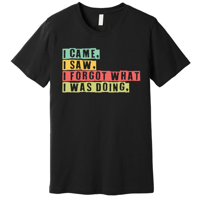 Funny Forgetfulness I Came I Saw I Forgot Memory Loss Premium T-Shirt