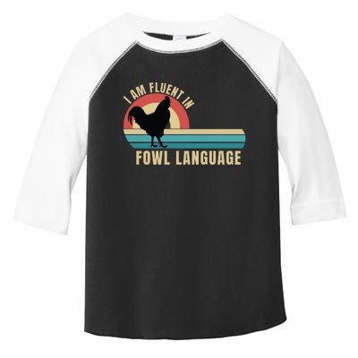 Funny Farmer, I Am Fluent In Fowl Language, Funny Chicken Toddler Fine Jersey T-Shirt