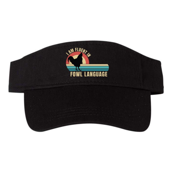 Funny Farmer, I Am Fluent In Fowl Language, Funny Chicken Valucap Bio-Washed Visor