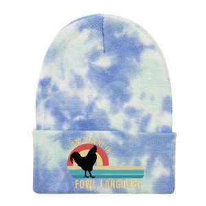 Funny Farmer, I Am Fluent In Fowl Language, Funny Chicken Tie Dye 12in Knit Beanie