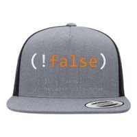 Funny False Its Funny Because Its True Programmer Joke Flat Bill Trucker Hat