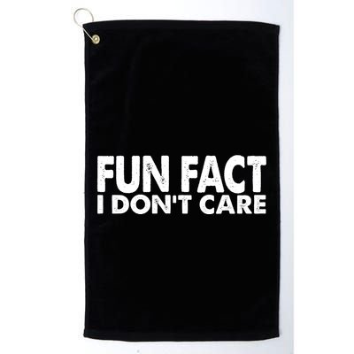 Fun Fact I Dont Care Funny Golf Towel