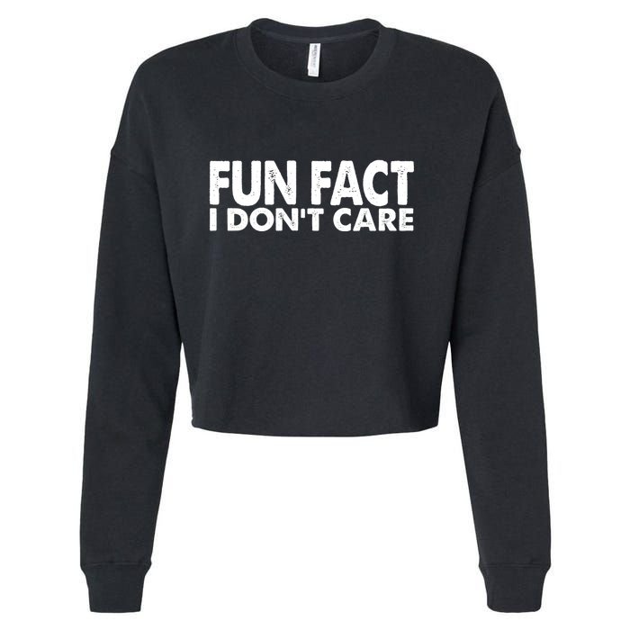 Fun Fact I Dont Care Funny Cropped Pullover Crew