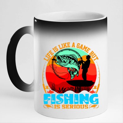 Funny Fishing Is Serious 11oz Black Color Changing Mug