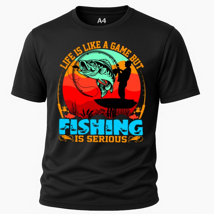 Funny Fishing Is Serious Cooling Performance Crew T-Shirt