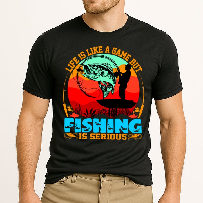 Funny Fishing Is Serious Cooling Performance Crew T-Shirt