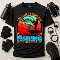 Funny Fishing Is Serious Cooling Performance Crew T-Shirt