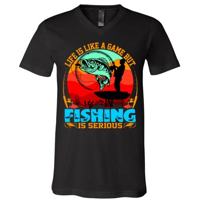 Funny Fishing Is Serious V-Neck T-Shirt
